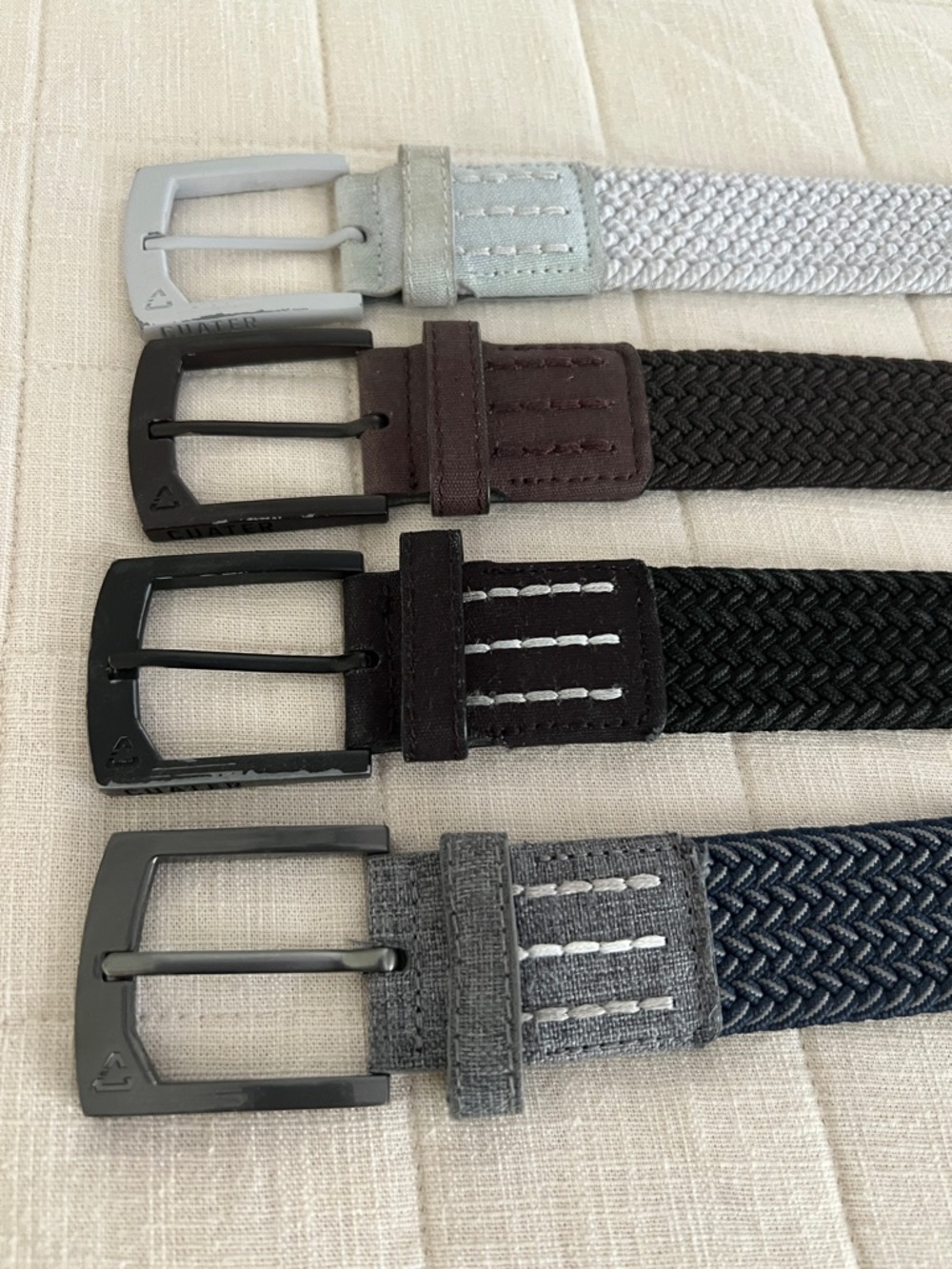 Travis Mathew XL CUATER Stretch Woven Belt - Set of Navy, black, brown & Gray